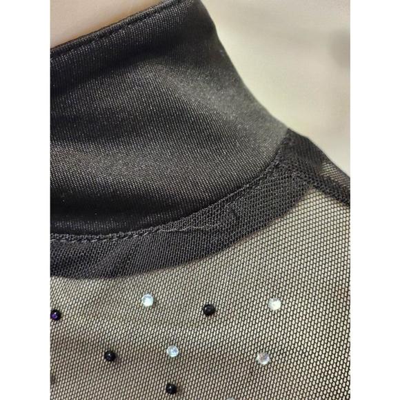 ♦️SOLD♦️ - Mock Neck Long Sleeve Sheer Rhinestone Bodysuit - Size M - NWOT - Picture 2 of 8
